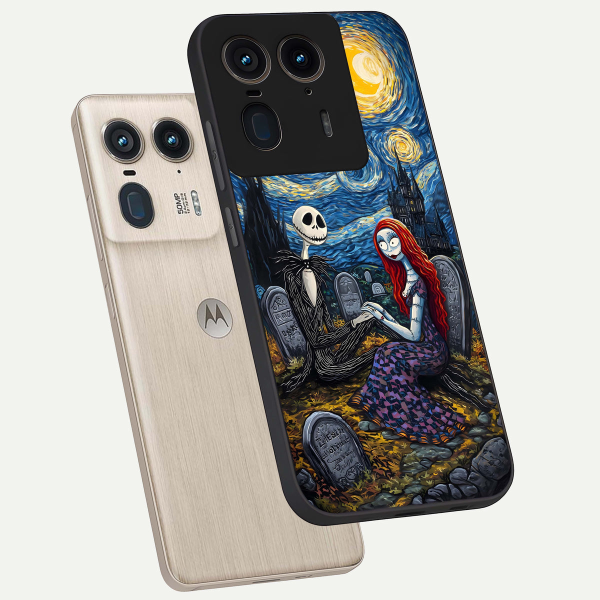 Eternal Night Love phone case For Moto Edge 50 Ultra showing premium glass back cover with detailed artwork