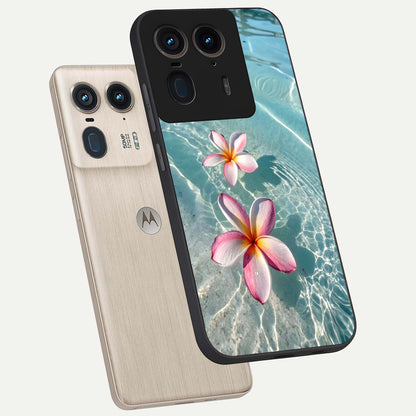  Floating Bloom Bliss phone case For Moto Edge 50 Ultra showing premium glass back cover with detailed artwork