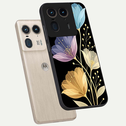  Flower Bloom Glow phone case For Moto Edge 50 Ultra showing premium glass back cover with detailed artwork