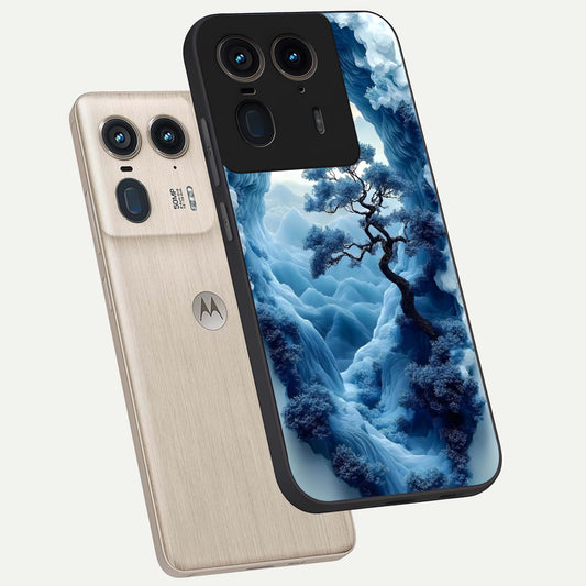  Frozen Serenity Gate phone case For Moto Edge 50 Ultra showing premium glass back cover with detailed artwork