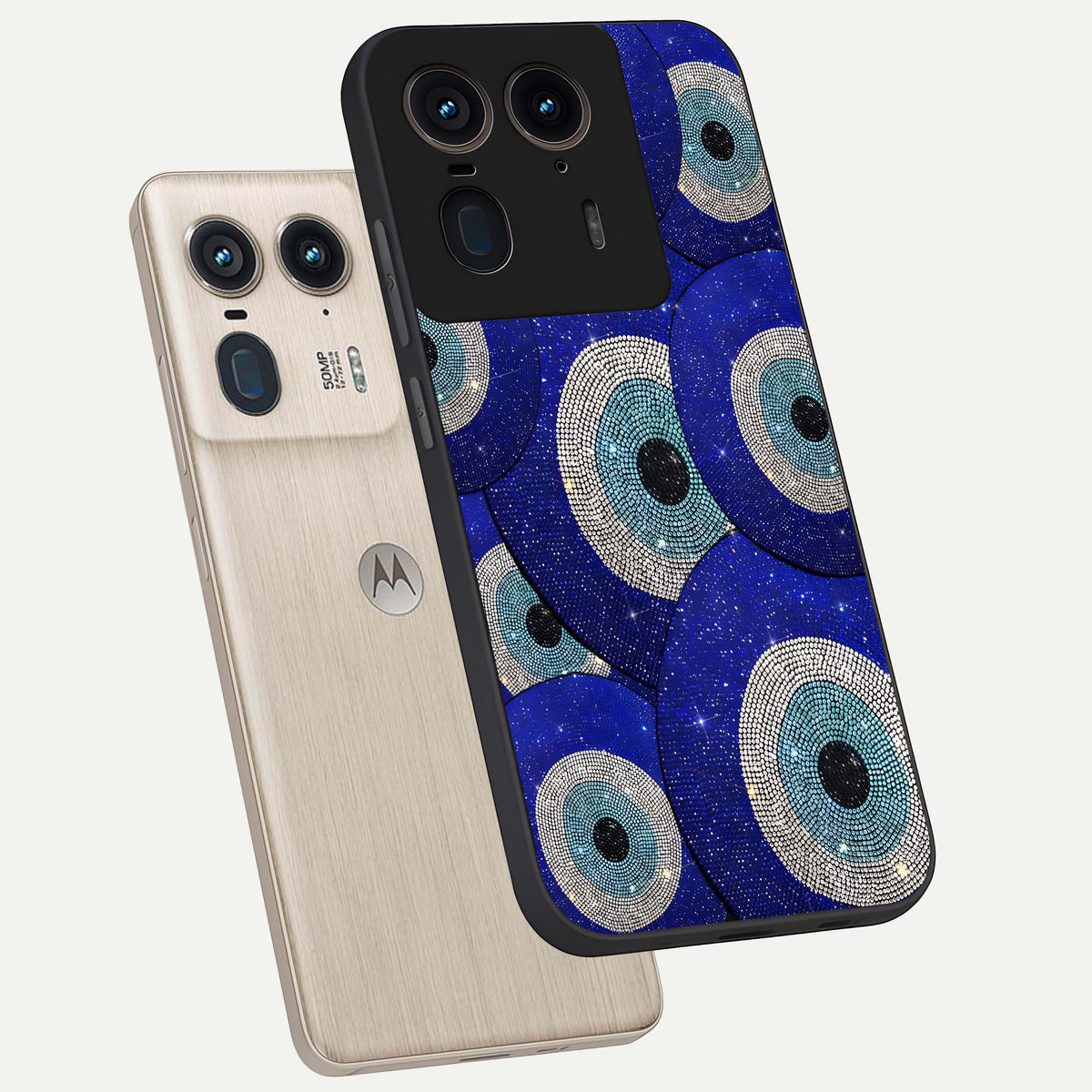  Galaxy Eye Flow phone case For Moto Edge 50 Ultra showing premium glass back cover with detailed artwork