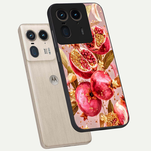  Golden Bloom Glow phone case For Moto Edge 50 Ultra showing premium glass back cover with detailed artwork