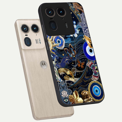  Golden Moon Magic phone case For Moto Edge 50 Ultra showing premium glass back cover with detailed artwork