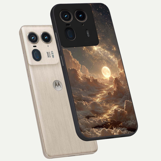  Golden Sky Dream phone case For Moto Edge 50 Ultra showing premium glass back cover with detailed artwork