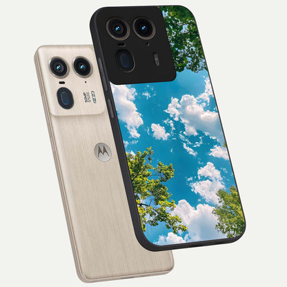  Green Moon Energy phone case For Moto Edge 50 Ultra showing premium glass back cover with detailed artwork