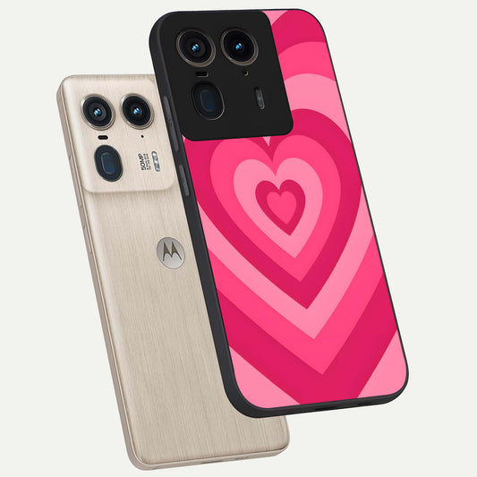  Layered Love Hearts phone case For Moto Edge 50 Ultra showing premium glass back cover with detailed artwork