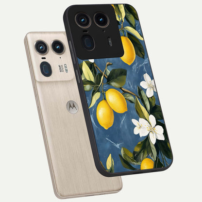 Lemon Dream Garden phone case For Moto Edge 50 Ultra showing premium glass back cover with detailed artwork
