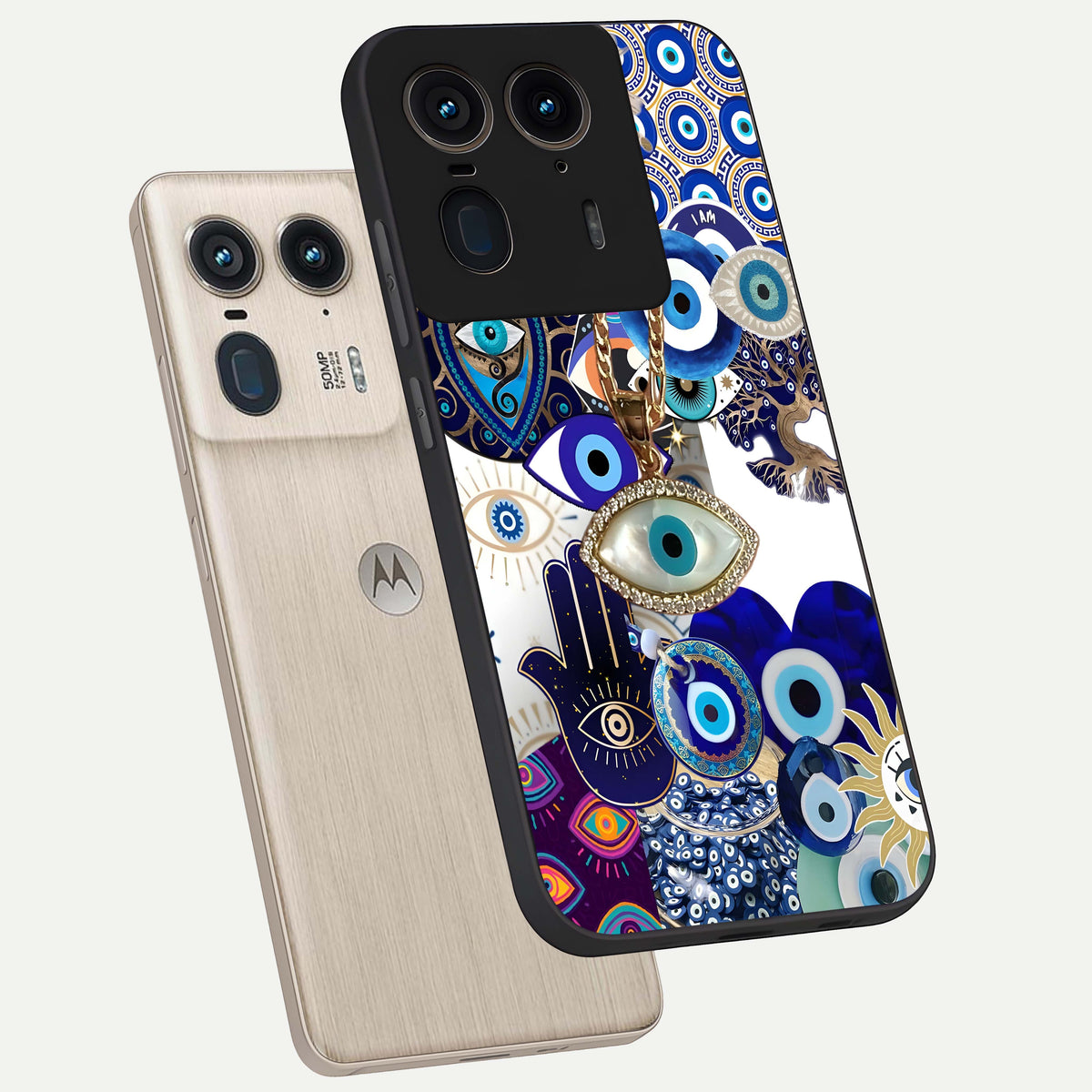  Mystic Charm Eye phone case For Moto Edge 50 Ultra showing premium glass back cover with detailed artwork