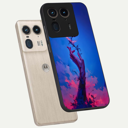  Mystic Hand phone case For Moto Edge 50 Ultra showing premium glass back cover with detailed artwork