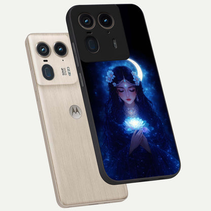 Mystic Moon Queen phone case For Moto Edge 50 Ultra showing premium glass back cover with detailed artwork