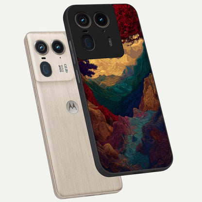  Mystic Valley Light phone case For Moto Edge 50 Ultra showing premium glass back cover with detailed artwork