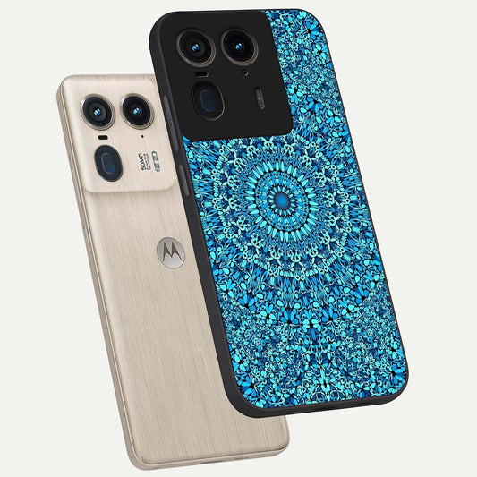  Ocean Bloom Mandala phone case For Moto Edge 50 Ultra showing premium glass back cover with detailed artwork