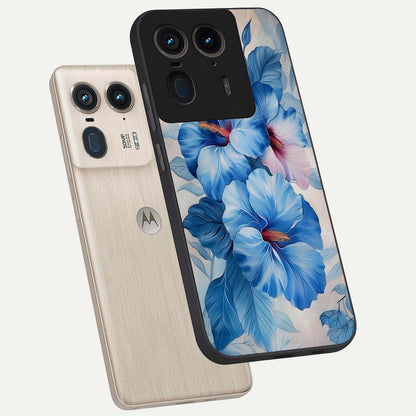  Ocean Hibiscus Grace phone case For Moto Edge 50 Ultra showing premium glass back cover with detailed artwork