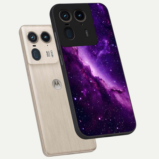  Purple Shade Sky phone case For Moto Edge 50 Ultra showing premium glass back cover with detailed artwork