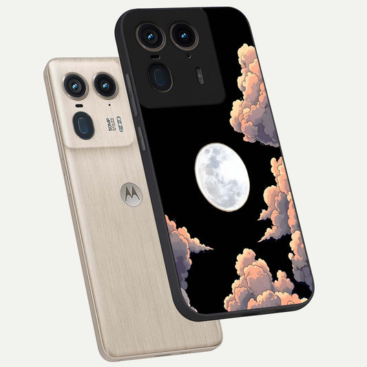  Shade Cloud Moon phone case For Moto Edge 50 Ultra showing premium glass back cover with detailed artwork