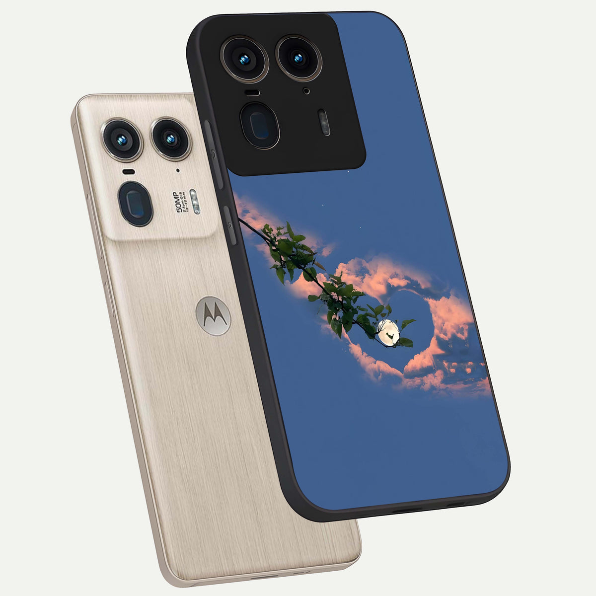  Sky Under Tree phone case For Moto Edge 50 Ultra showing premium glass back cover with detailed artwork