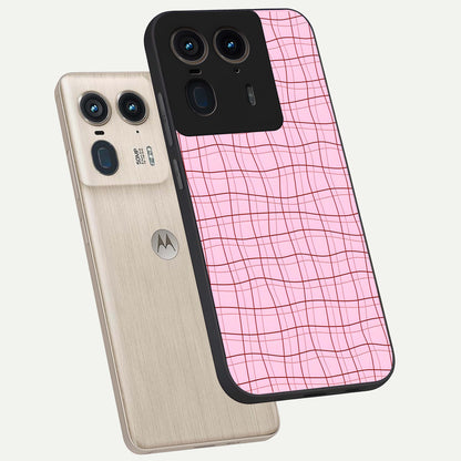  Soft Grid Bliss phone case For Moto Edge 50 Ultra showing premium glass back cover with detailed artwork