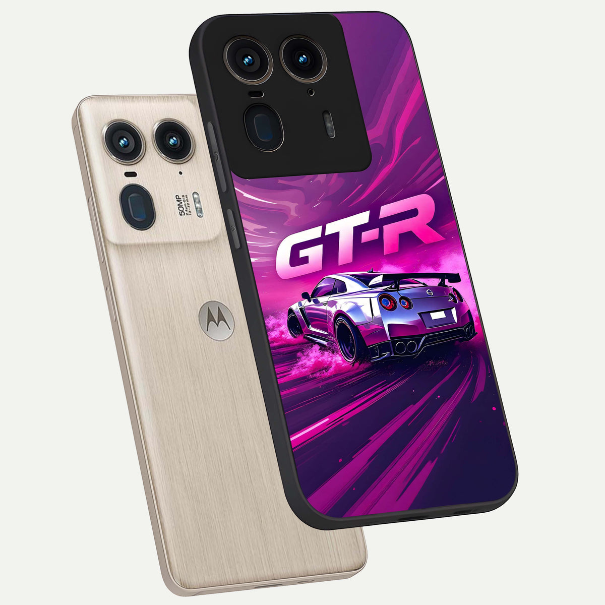  Speed Drift Legend phone case For Moto Edge 50 Ultra showing premium glass back cover with detailed artwork