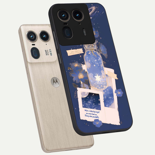  Starlit Cosmic Jar phone case For Moto Edge 50 Ultra showing premium glass back cover with detailed artwork
