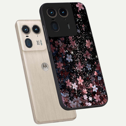  Starlit Flower Dreams phone case For Moto Edge 50 Ultra showing premium glass back cover with detailed artwork
