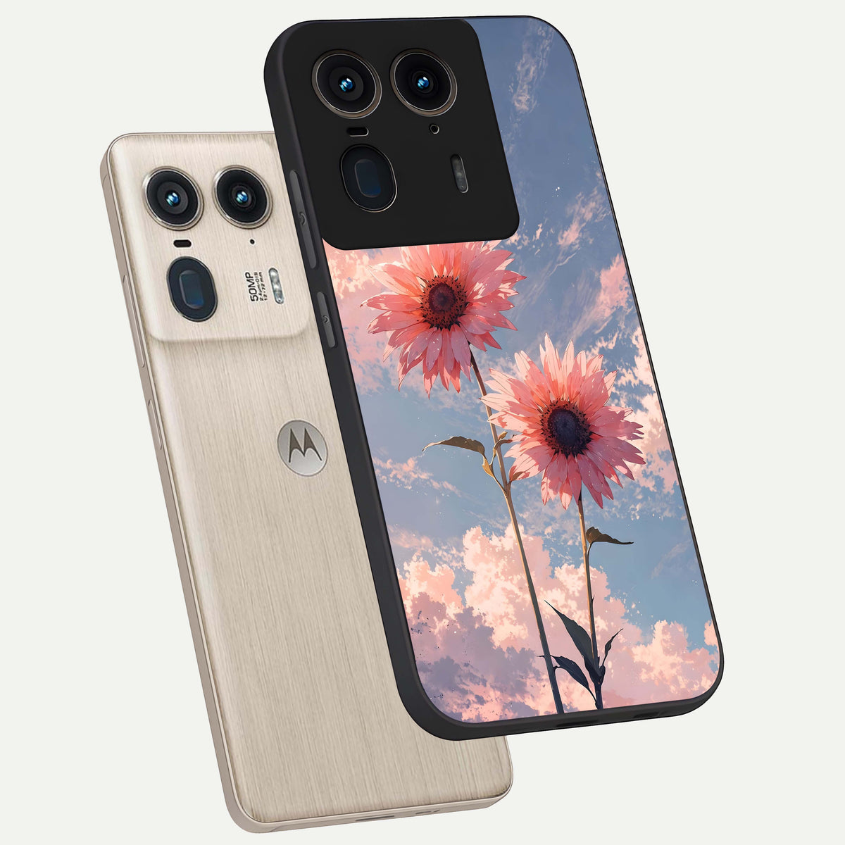  Sun Moon Balance phone case For Moto Edge 50 Ultra showing premium glass back cover with detailed artwork