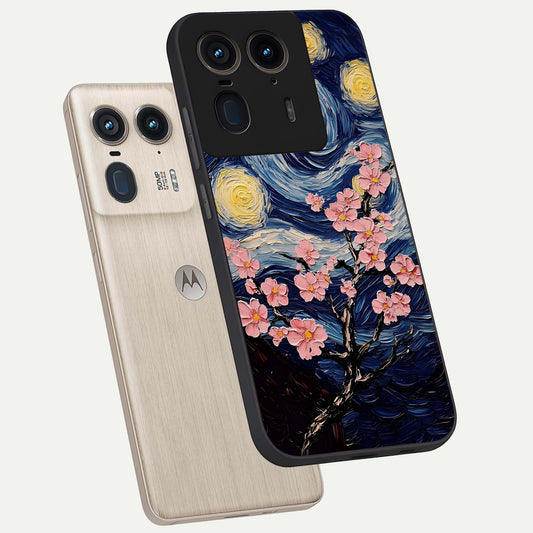  Van Gogh Scenery phone case For Moto Edge 50 Ultra showing premium glass back cover with detailed artwork