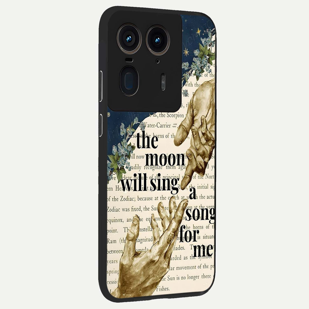  Aesthetic Divine back cover For Moto Edge 50 Ultra slim fit glass case with vibrant aesthetic design