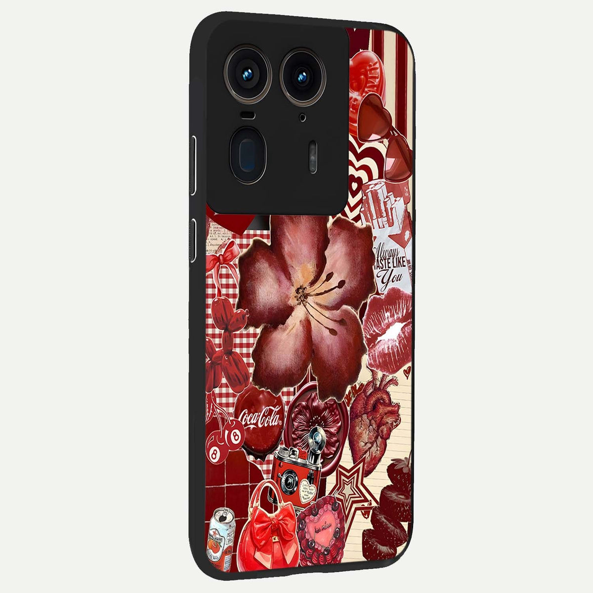  Aesthetic Little Freak back cover For Moto Edge 50 Ultra slim fit glass case with vibrant aesthetic design