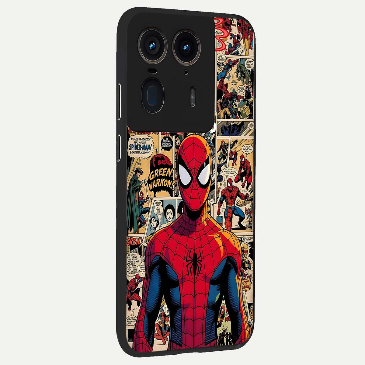  Aesthetic Spider back cover For Moto Edge 50 Ultra slim fit glass case with vibrant aesthetic design