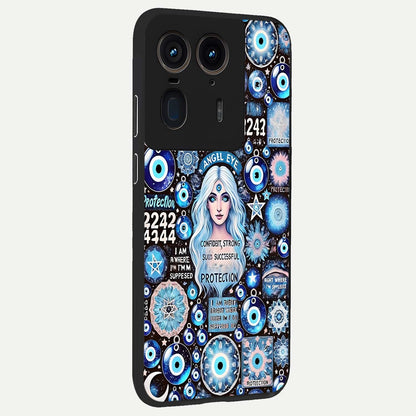  Angel Aura Shield back cover For Moto Edge 50 Ultra slim fit glass case with vibrant aesthetic design