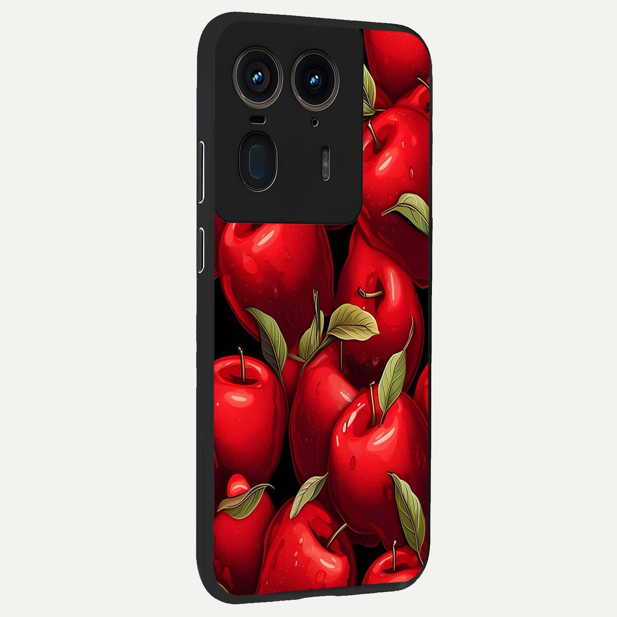  Apple Pattern back cover For Moto Edge 50 Ultra slim fit glass case with vibrant aesthetic design
