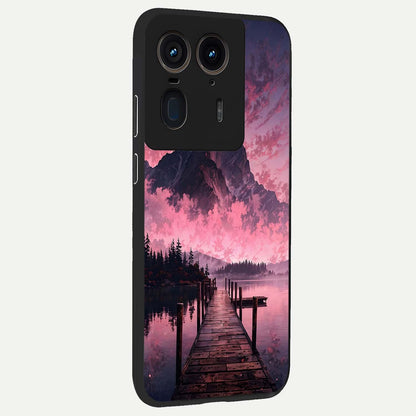  Beautiful Mountain View back cover For Moto Edge 50 Ultra slim fit glass case with vibrant aesthetic design