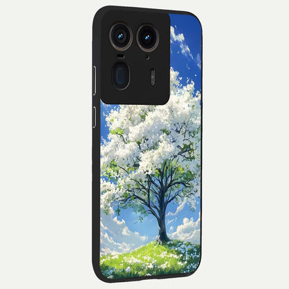  Blossom Sky Serenity back cover For Moto Edge 50 Ultra slim fit glass case with vibrant aesthetic design
