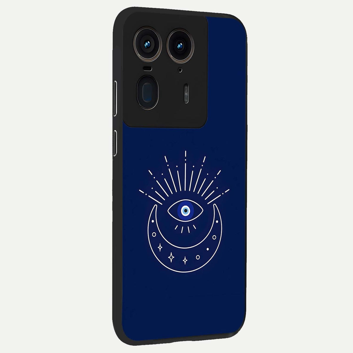  Blue Evil Eye back cover For Moto Edge 50 Ultra slim fit glass case with vibrant aesthetic design