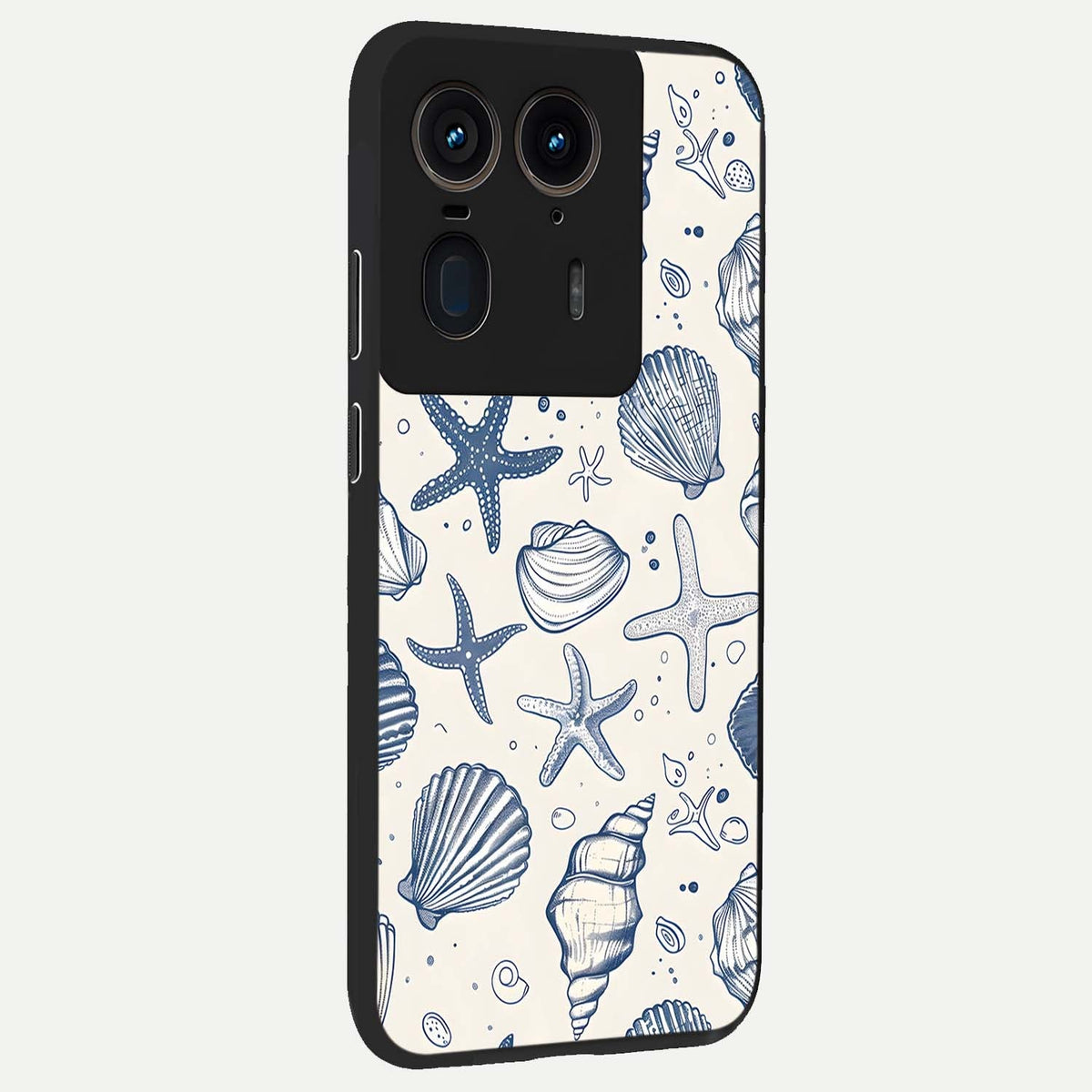 Blue Ocean Outline back cover For Moto Edge 50 Ultra slim fit glass case with vibrant aesthetic design