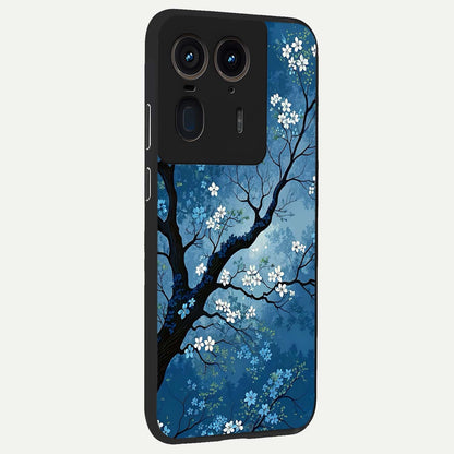  Blue Tree Serenity back cover For Moto Edge 50 Ultra slim fit glass case with vibrant aesthetic design