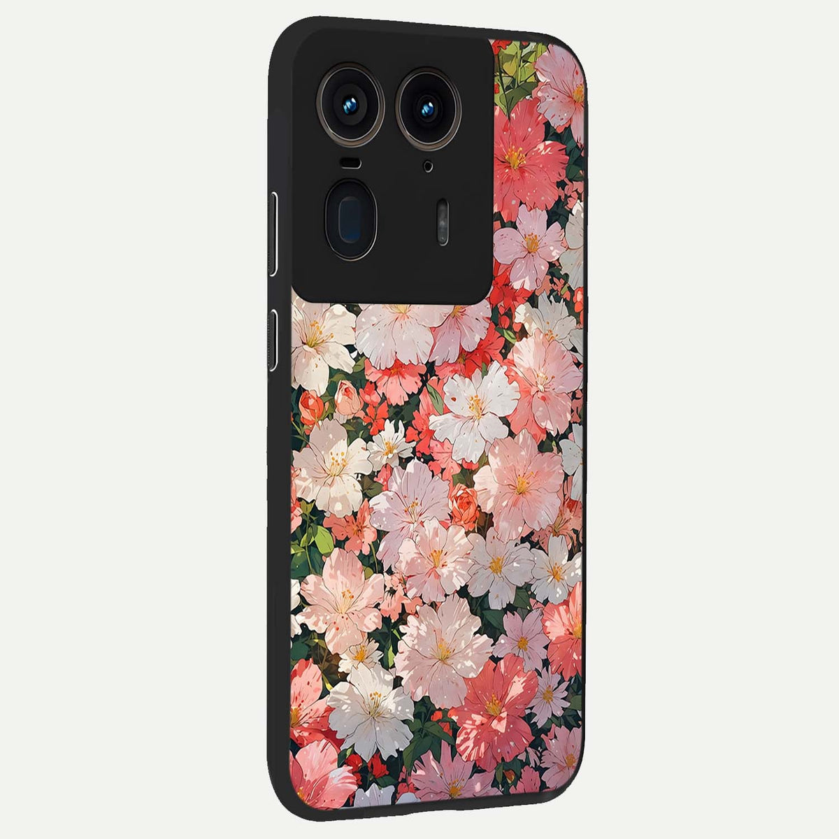  Blush Bloom Field back cover For Moto Edge 50 Ultra slim fit glass case with vibrant aesthetic design