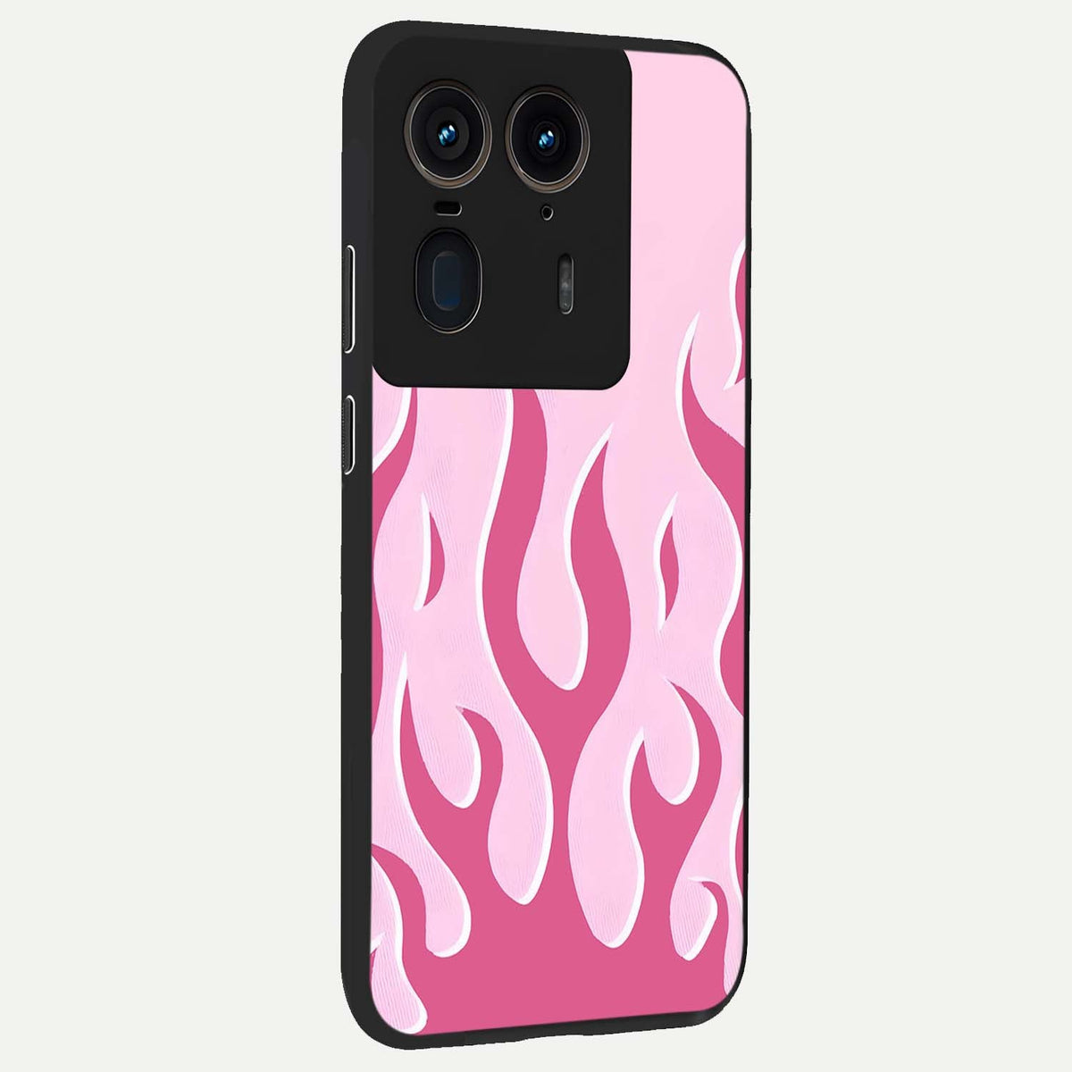  Blush Flame Energy back cover For Moto Edge 50 Ultra slim fit glass case with vibrant aesthetic design