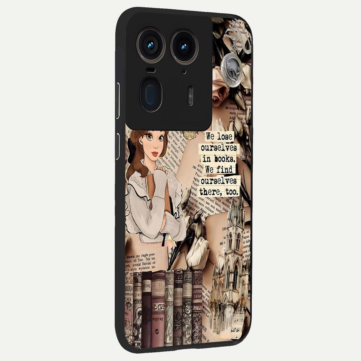  Bookish Dream World back cover For Moto Edge 50 Ultra slim fit glass case with vibrant aesthetic design