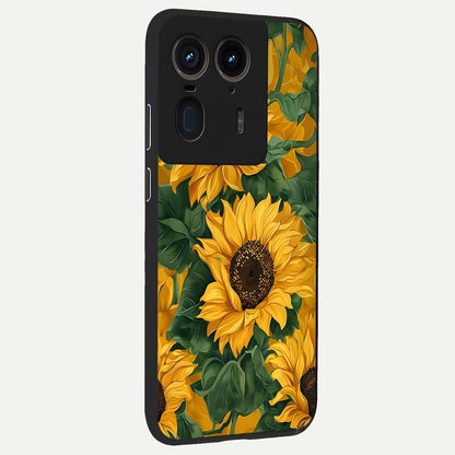  Bright Sunflower Bloom back cover For Moto Edge 50 Ultra slim fit glass case with vibrant aesthetic design
