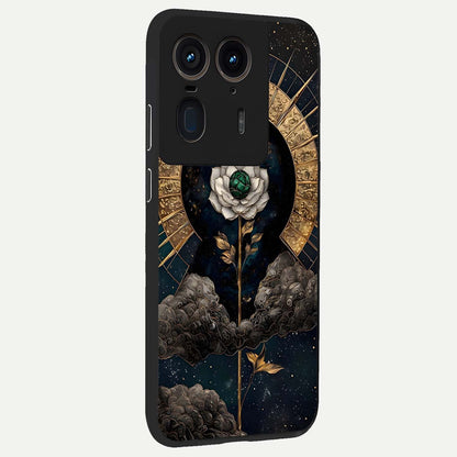  Celestial Lotus Morang back cover For Moto Edge 50 Ultra slim fit glass case with vibrant aesthetic design