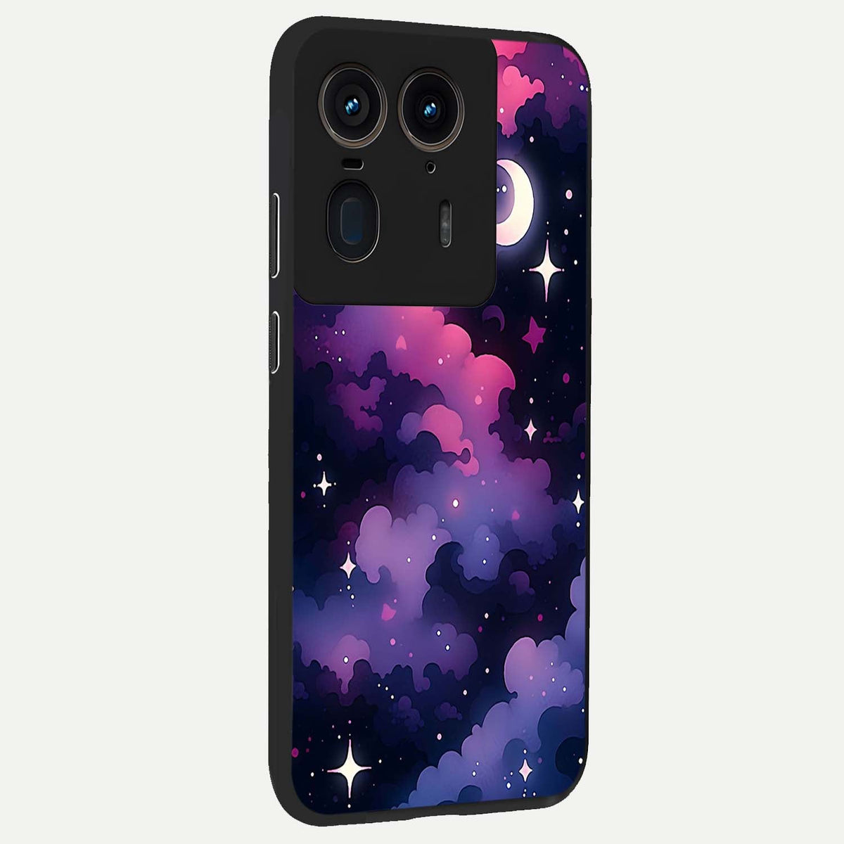  Celestial Moon Magic back cover For Moto Edge 50 Ultra slim fit glass case with vibrant aesthetic design