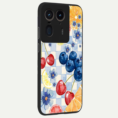  Citrus Bloom Joy back cover For Moto Edge 50 Ultra slim fit glass case with vibrant aesthetic design
