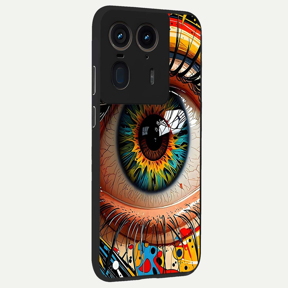  Colorful Eye back cover For Moto Edge 50 Ultra slim fit glass case with vibrant aesthetic design