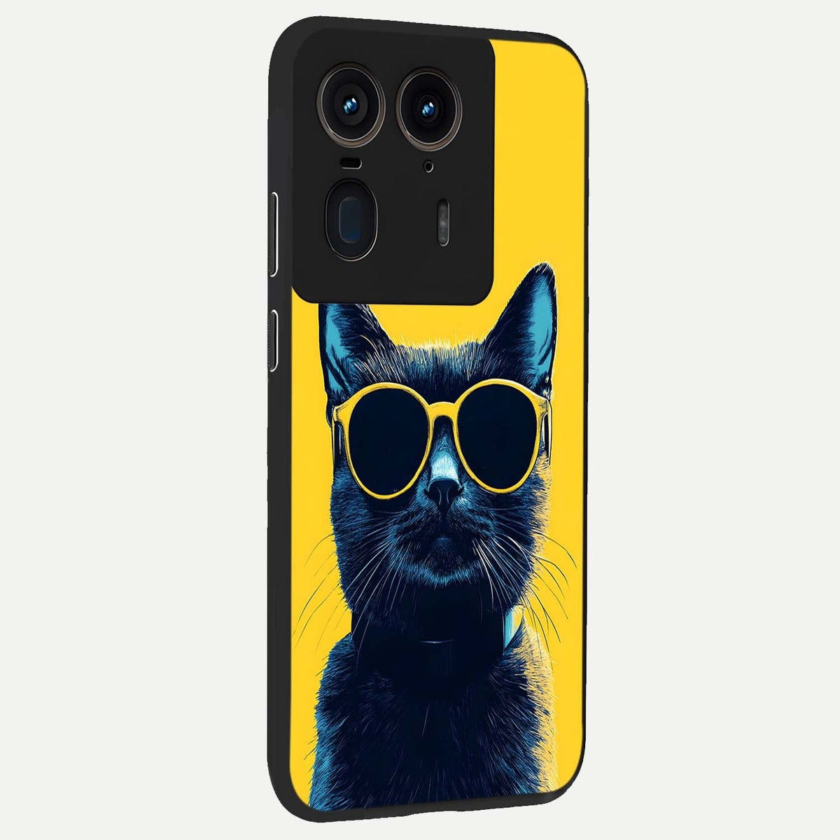  Cool Cat Vibes back cover For Moto Edge 50 Ultra slim fit glass case with vibrant aesthetic design