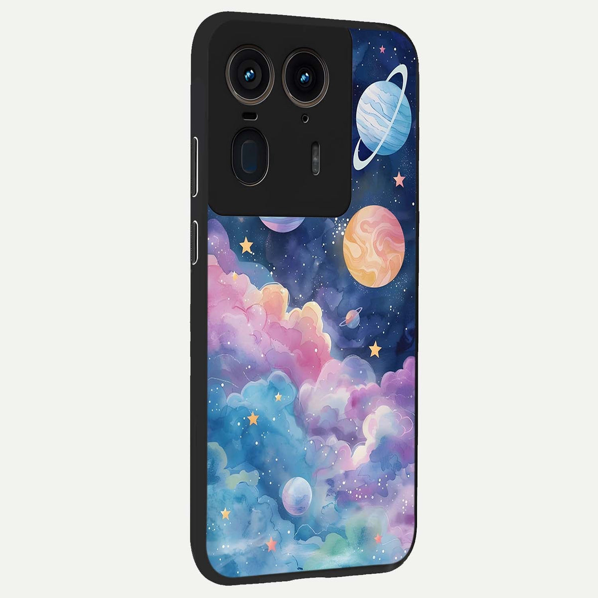  Cosmic Planet Dreams back cover For Moto Edge 50 Ultra slim fit glass case with vibrant aesthetic design