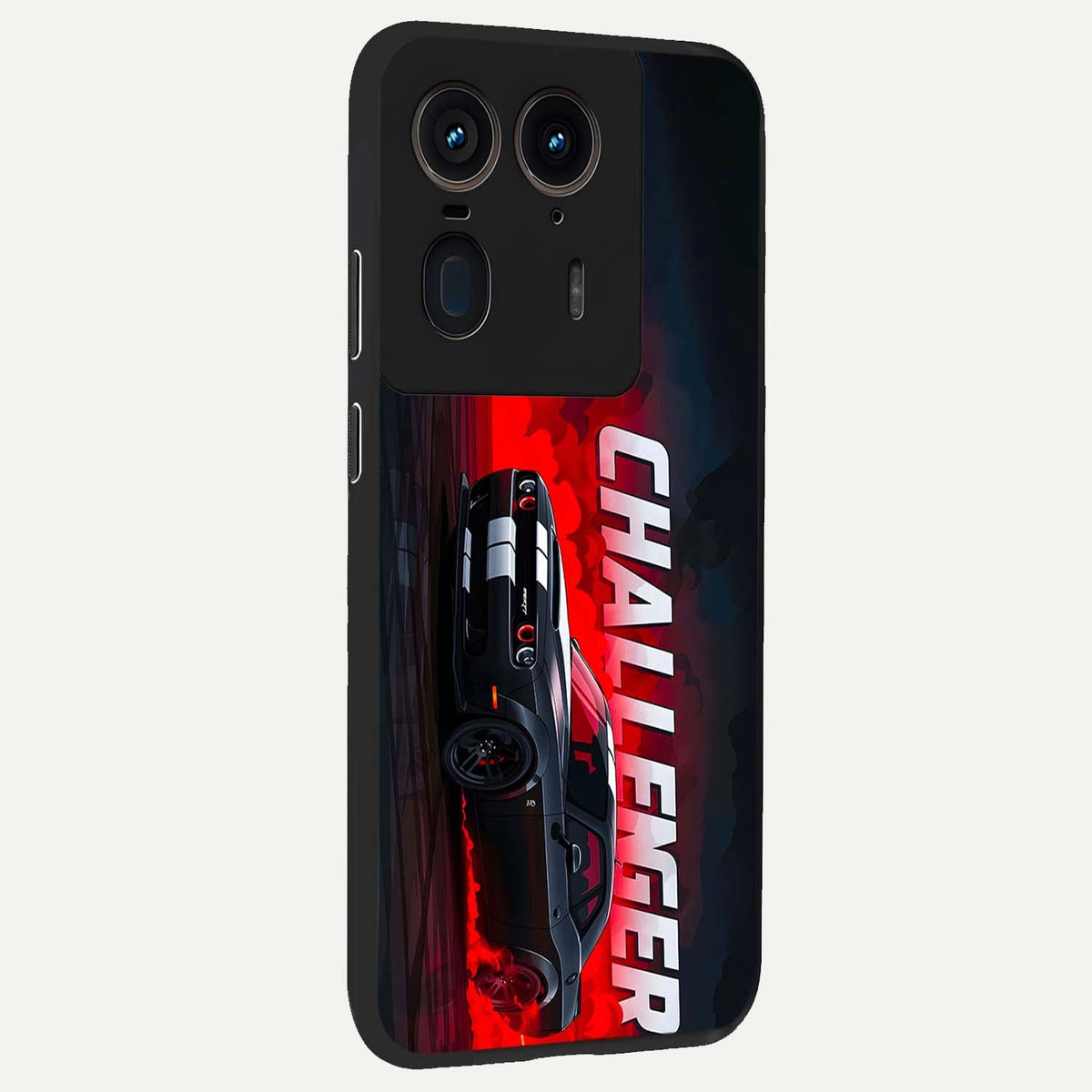  Crimson Challenger Fury back cover For Moto Edge 50 Ultra slim fit glass case with vibrant aesthetic design