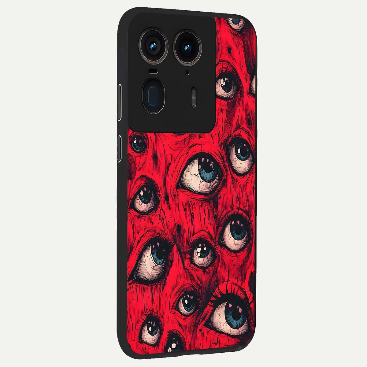  Crimson Watch Eyes back cover For Moto Edge 50 Ultra slim fit glass case with vibrant aesthetic design