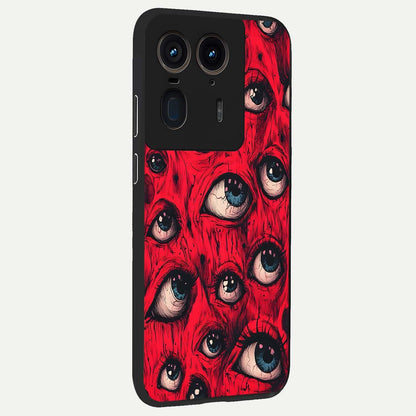  Crimson Watch Eyes back cover For Moto Edge 50 Ultra slim fit glass case with vibrant aesthetic design