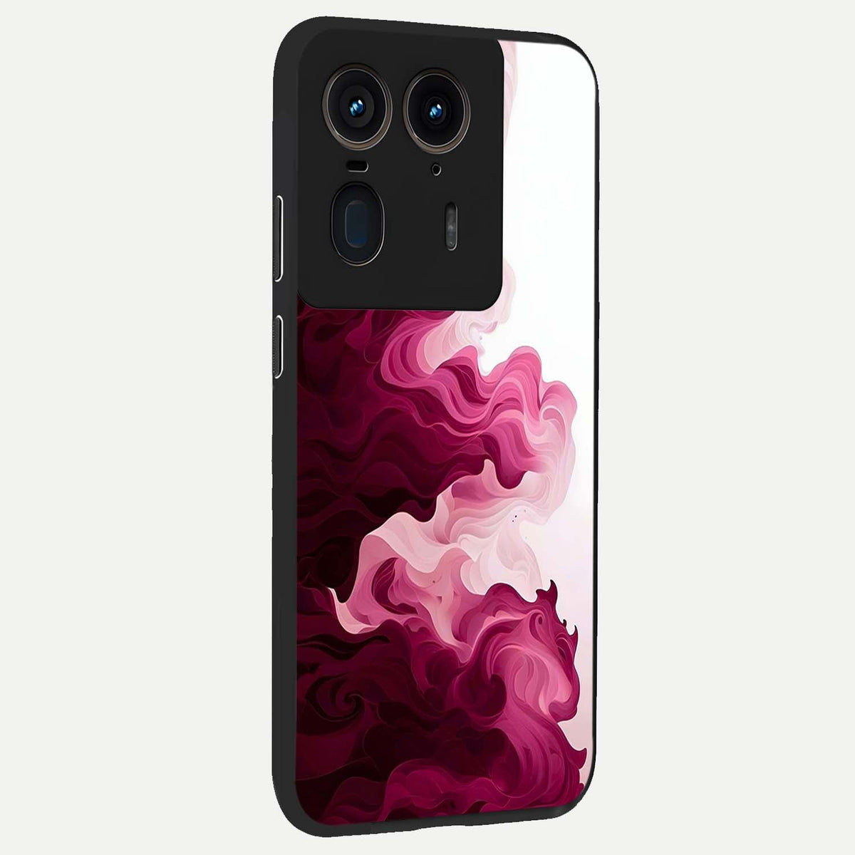  Crimson Wave Flow back cover For Moto Edge 50 Ultra slim fit glass case with vibrant aesthetic design
